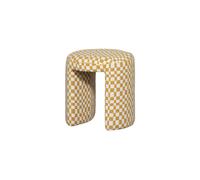 Tabouret rembourré à carreaux jaune Charlie