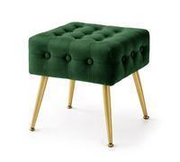 Tabouret rembourré en velours 40 cm QUADRA Vert Bouteille