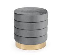 Tabouret rembourré en velours avec rangement 40 cm LUNA Gris Foncé