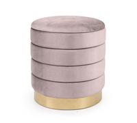 Tabouret rembourré en velours avec rangement 40 cm LUNA Rose Poudré