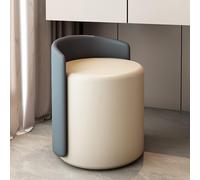 Tabouret rembourré pour maquillage confortable avec grand siège stable et idéal pour le salon et la chambre à coucher (bleu foncé et gris clair)