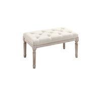 HomCom Banc banquette classique-vintage - rembourré tissu effet lin, grand confort - beige