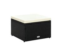 Tabouret Repose-pied Siège de Jardin Siège de Patio Terrasse Extérieur Arrière-cour Résistant aux Intempéries Résine Tressée Noir