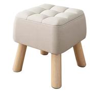 Tabouret repose-pieds beige pour bureau, table basse, ottomane, banc à langer, pouf polyvalent, pouf pour chambre à coucher, salon, canapé, repose-pieds de 34 cm de hauteur, élégant et fonctionnel
