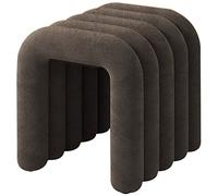 Tabouret repose-pieds de luxe en velours pour maquillage, support en acier au carbone, type A, couleur grise - Pouf élégant pour chambre à coucher et salon