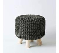 Tabouret Repose-Pieds Fait Main, Pouf Lavable, Petit Repose-Pieds Rond en Coton Doux et Confortable, idéal pour l'entrée ou Le Salon - 30 x 30 cm, Tabouret de décoration.