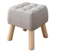 Tabouret repose-pieds gris pour bureau, table centrale basse, banc polyvalent, tabouret à langer, pouf de chambre à coucher, repose-pieds de canapé, design compact (34 cm)
