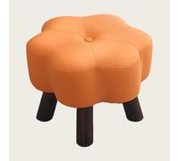 Tabouret Repose-pieds, Pouf En Forme De Fleur, Petit Tabouret À Chaussures, Repose-pieds Décoratif, Repose-pieds Avec Pieds En Bois Pour Petits Espaces, Salon, Chambre (rose) Orange One Size