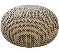 Tabouret Repose-Pieds Rond Style Nordique, Pouf Ottoman tissé à la Main, Tabouret Repose-Pieds, canapé, Tabouret pour Changer de Chaussures, Petit Banc, Marron, décoration intérieu