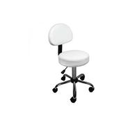 Vivezen - Tabouret rond à roulettes avec dossier réglable en hauteur de 50 à 64 cm et pivotable à 360° - 2 coloris