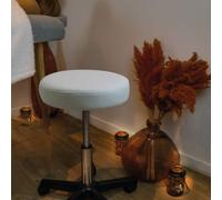 Vivezen Tabouret rond à roulettes réglable 43,5–60,5 cm pivotable à 360° – Plusieurs coloris