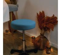 Vivezen Tabouret rond à roulettes réglable 43,5–60,5 cm pivotant 360° – Plusieurs coloris