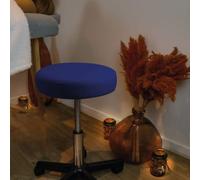 Tabouret rond à roulettes - bleu foncé