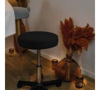 Tabouret rond à roulettes - noir