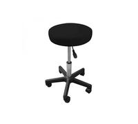 Tabouret rond à roulettes réglable en hauteur de 43.5 à 60.5 cm et pivotable à 360° - Noir -