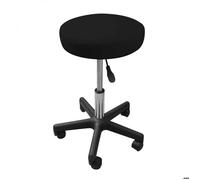 Vivezen - Tabouret Rond À Roulettes Réglable En Hauteur De 43.5 À 60.5 Cm Et Pivotable À 360° - Noir Noir