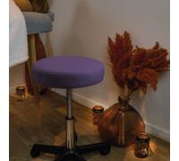 Tabouret rond à roulettes - violet