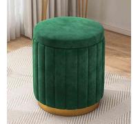 Tabouret rond bas en cuir éponge, tabouret créatif et tendance, tabouret rond de rangement en velours, repose-pieds ottoman rond pour chambre à coucher, salon, entrée, bureau