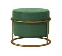 Tabouret rond capitonné ottoman pour changer de chaussures - Repose-pieds rembourré pour salon, chambre à coucher et bureau - Marron