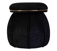 Tabouret Rond Déco "Corin" 55cm Noir & Or