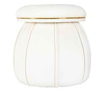 Tabouret Rond Design "Corin" 55cm Beige & Or