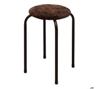 Tabouret rond empilable avec assise velous Flexy marron - 5five