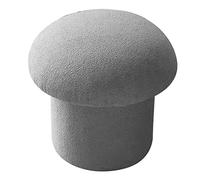 Tabouret rond en bois de pin doux - Design moderne et simple - Élastique et confortable - Ottoman pour décoration de la maison - Meuble d'appoint gris élégant