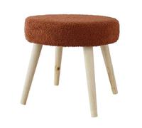 Tabouret rond en bouclettes Terracotta 45x45x40 cm