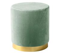 Tabouret rond en velours - Pouf polyvalent pour chambre à coucher, salon, balcon - Banc de table à langer chic - Meuble d'appoint élégant pour décoration d'intérieur