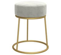 vidaXL Tabouret rond en velours Gris clair