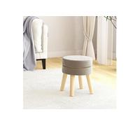 Vidaxl Tabouret Rond Gris Foncé Velours Gris