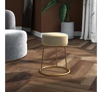 Tabouret Rond Marron Velours Pouf Repose-pied Salon Maison Intérieur vidaXL