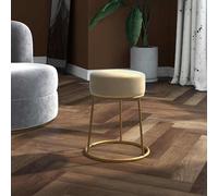 Tabouret Rond Marron Velours Pouf Repose-pied Salon Maison Intérieur vidaXL