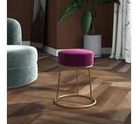 Tabouret Rond Marron Velours Pouf Repose-pied Salon Maison Intérieur vidaXL