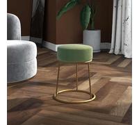Tabouret Rond Marron Velours Pouf Repose-pied Salon Maison Intérieur vidaXL