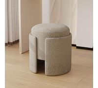 Tabouret rond moderne avec siège rembourré doux et repose-pieds rembourré - Chaise de maquillage multifonction pour chambre à coucher, salon et dressing