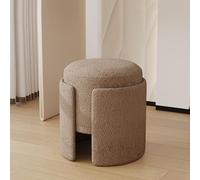 Tabouret rond moderne avec siège rembourré doux et repose-pieds rembourré - Chaise de maquillage multifonction pour chambre à coucher, salon et dressing