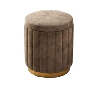 Tabouret rond moderne en velours - Pouf de rangement rembourré de luxe pour la décoration de la maison, siège de coiffeuse de maquillage, repose-pieds rembourré pour chambre à coucher, tabouret à