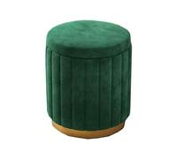 Tabouret rond moderne en velours - Tabouret de maquillage rembourré de luxe avec rangement - Siège en peluche pour décoration de chambre à coucher et changement de chaussures - Décoration de la maison