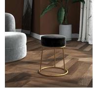 Tabouret rond Noir Velours