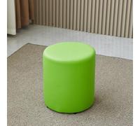 Tabouret rond ottoman à changement de chaussures, pouf en cuir synthétique souple pour entrée, siège et repose-pieds supplémentaires imperméables, 35 cm de haut
