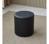 Tabouret rond ottoman à langer - Pouf en cuir synthétique souple, siège supplémentaire imperméable et repose-pieds pour entrée, 35 cm de haut x 30 cm de large