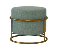Tabouret rond ottoman, repose-pieds capitonné pour changer de chaussures, assise confortable pour salon, chambre à coucher et bureau