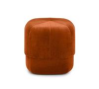 Tabouret Rond Ottoman,Table Basse en Velours Doux Repose-Pieds Rembourré Siège Supplémentaire Idéal pour Le Salon Chambre-Orange 40x40x46cm(16x16x18inch)