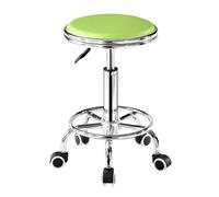Tabouret rond robuste avec repose-pieds, réglable en hauteur, style industriel moderne, en métal, pour spa, tatouage, travail, massage, vert