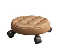 Tabouret Roulant avec 4 Roues Lourdes Pivotantes Universelles, Fauteuil Roulant À Rouleau Bas, Siège en Cuir PU sur Roues, Mini Tabouret Mobile pour Le Bureau À Domi S