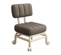 Tabouret roulant avec dossier pour salon de pédicure en gris foncé Siège carré bas Tabouret court avec roulettes Facile à changer de chaussures