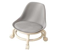 Tabouret Roulant avec Dossier, Tabouret Bas avec Roues et Roues Universelles pour Tabouret de Salon Tabouret de Salle de Bain pour la Maison et Le Bureau (Gray)