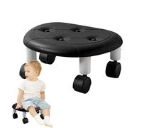 Tabouret roulant avec roues pivotantes à 360 degrés pour salon de manucure à domicile, siège rond court pour pédicure et utilisation au sol