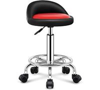 Tabouret roulant avec roulettes et dossier, design pivotant en hauteur réglable, siège confortable en émulsion, très résistant pour magasin, salon, spa, tatouage
